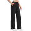 imageG4Free Womens Wide Leg Pants High Waisted Yoga Pants with Pockets Casual Drawstring SweatpantsBlack