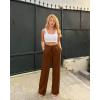 imageG4Free Womens Wide Leg Pants High Waisted Yoga Pants with Pockets Casual Drawstring SweatpantsDark Coffee