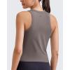 imageG4Free Workout Tank Tops for Women Slim Fitted Racerback Ribbed Athletic Gym Yoga Tanks Summer CasualTaupe