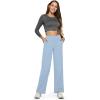 imageG4Free Yoga Pants Women Wide Leg Pants with Pockets High Waist Stretch Dress Casual Sweatpants PetiteRegularTallBaby Blue