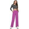 imageG4Free Yoga Pants Women Wide Leg Pants with Pockets High Waist Stretch Dress Casual Sweatpants PetiteRegularTallRaspberry Purple