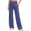 imageG4Free BareFeel High Stretch Wide Leg Pants for Women Soft Comfy Casual Yoga Pants with Pockets PetiteRegularTallDusky Purple
