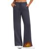 imageG4Free Flurrylux Fleece Lined Sweatpants Women Cotton Wide Leg Pants with Pockets Lounge CasualDark Gray