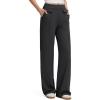 imageG4Free GOTO Womens Wide Leg Pants High Waisted Yoga Pants Casual Palazzo Trousers with PocketsBlack