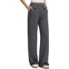 imageG4Free GOTO Womens Wide Leg Pants High Waisted Yoga Pants Casual Palazzo Trousers with PocketsDark Grey