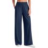 imageG4Free Lightweight Flowy Wide Leg Pants Women with Pockets Baggy High Waisted Lounge Trousers SummerDark Blue
