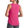 imageG4Free Lightweight Workout Tank Tops for Women High Neck Athletic Long Tanks Sleeveless Summer Running Gym ShirtsHot Pink