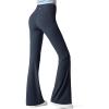 imageG4Free Ribbed Flare Yoga Pants with Pockets for Women High Waisted Bootcut Workout Leggings CasualDark Navy