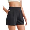 imageG4Free ShiftReady Women Shorts Dressy Casual 2025 Trendy Summer High Waisted Tailored Trouser Shorts with PocketsBlack