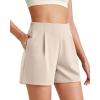 imageG4Free ShiftReady Women Shorts Dressy Casual 2025 Trendy Summer High Waisted Tailored Trouser Shorts with PocketsLight Khaki