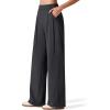 imageG4Free ShiftReady Womens Wide Leg Dress Yoga Pants with Pockets Two Front Pleated Casual Slack High Waist Work TrousersBlack
