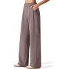 imageG4Free ShiftReady Womens Wide Leg Dress Yoga Pants with Pockets Two Front Pleated Casual Slack High Waist Work TrousersTaupe