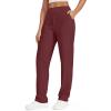 imageG4Free ShiftReady Yoga Pants Women High Waist Dress Work Pants with Pockets Straight Leg Business Casual Trousers 28quot30quot32quotDark Burgundy