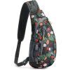 imageG4Free Sling Bag for Men Women Small Crossbody Backpack Lightweight Chest Shoulder Bags for Travel Outdoor and Sports BlackBlack Flower
