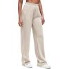 imageG4Free Smoofit Modal Soft Women Wide Leg Sweatpants High Waisted Side Slit Casual Pants with Pockets PetiteRegularTallLight Khaki
