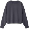 imageG4Free Smoofit Modal Soft Womens Sweatshirts Long Sleeve Crewneck Pullover Loose Fit Casual TopsDark Gray