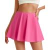 imageG4Free Tennis Skirts for Women Elastic Waist Pleated Casual Athletic Golf Pickleball Skorts with PocketsRose Pink