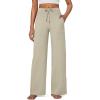 imageG4Free Wide Leg Pants for Women Yoga Pants High Waist Sweatpants with Pockets Stretch Lounge Pants Comfy WorkoutApricot