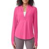 imageG4Free Womens UPF 50 Sun Shirts Lightweight Quick Dry Long Sleeve Workout Tops Lightweight Running PulloverHot Pink