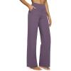 imageG4Free Yoga Pants Women Wide Leg Pants with Pockets High Waist Stretch Dress Casual Sweatpants PetiteRegularTallPotent Purple