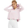 imageWomens UPF 50 Sun Protection Hoodie Shirts Lightweight Quick Dry Long Sleeve Zip Jacket with Pocket Hiking OutdoorPink