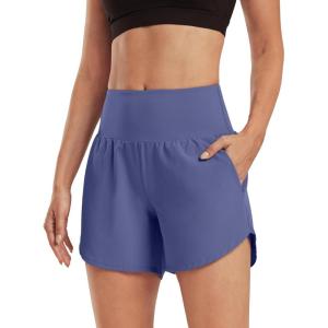 imageG4Free Athletic Shorts for Women Lightweight Running Shorts with Pockets 5quot Quick Dry Workout Shorts for Gym ExerciseDusky Purple