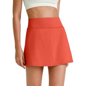 imageG4Free BareFeel 15quot Tennis Skirts for Women High Waisted A Line Casual Athletic Golf Skorts Inner Shorts with 2 PocketsRust Orange
