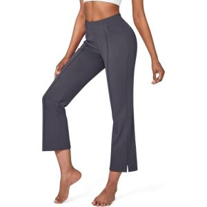 imageG4Free Flare Yoga Pants Women Ankle Casual Pants with Pockets Strechy Bootcut Wide Leg Dress Pants PetiteRegualrTallGrey