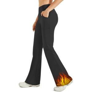 imageG4Free Fleece Lined Leggings Women Yoga Dress Pants with 4 Pockets Stretchy Work Pants Business Casual 29quot31quot33quotBlack