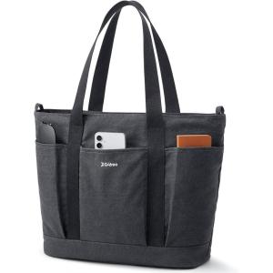 imageG4Free Large Canvas Tote Bag for Women with Zipper Fit 156quot Laptop Everything Tote Bags with Pockets for Work TravelBlack