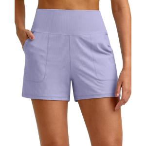 imageG4Free ShiftReady Athletic Shorts for Women High Waisted Trouser Shorts Trendy Casual Summer Short with PocketsLavender