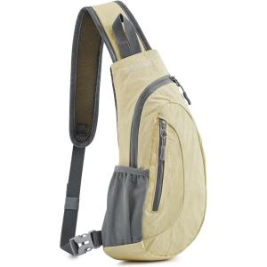 imageG4Free Sling Bag for Men Women Small Crossbody Backpack Lightweight Chest Shoulder Bags for Travel Outdoor and Sports BlackCreamy Yellow