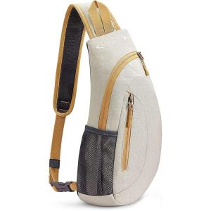 imageG4Free Sling Bag for Men Women Small Crossbody Backpack Lightweight Chest Shoulder Bags for Travel Outdoor and Sports BlackEcru
