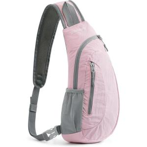 imageG4Free Sling Bag for Men Women Small Crossbody Backpack Lightweight Chest Shoulder Bags for Travel Outdoor and Sports BlackPink