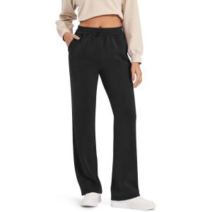 imageG4Free Smoofit Modal Soft Wide Leg Sweatpants Yoga Pants with Pockets Drawcord Casual Lounge Pants PetiteRegularTallBlack