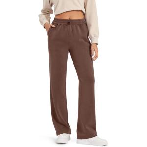 imageG4Free Smoofit Modal Soft Wide Leg Sweatpants Yoga Pants with Pockets Drawcord Casual Lounge Pants PetiteRegularTallDark Coffee