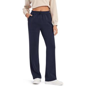 imageG4Free Smoofit Modal Soft Wide Leg Sweatpants Yoga Pants with Pockets Drawcord Casual Lounge Pants PetiteRegularTallDark Navy
