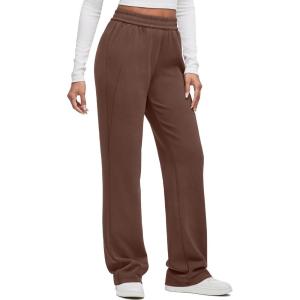 imageG4Free Smoofit Modal Soft Wide Leg Sweatpants for Women High Waisted Casual Lounge Travel Pants with PocketsDark Coffee