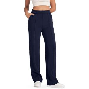 imageG4Free Smoofit Modal Soft Women Wide Leg Sweatpants with Pockets Yoga Pants Casual Lounge Trousers 25quot27quot29quot31quot33quotDark Blue