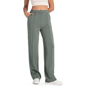 imageG4Free Smoofit Modal Soft Women Wide Leg Sweatpants with Pockets Yoga Pants Casual Lounge Trousers 25quot27quot29quot31quot33quotGrey Sage