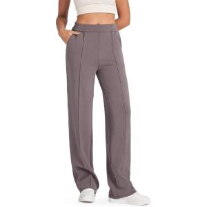 imageG4Free Smoofit Modal Soft Women Wide Leg Sweatpants with Pockets Yoga Pants Casual Lounge Trousers 25quot27quot29quot31quot33quotTaupe