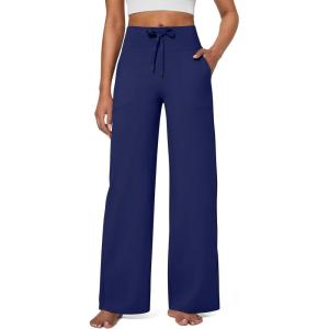 imageG4Free Wide Leg Pants for Women Yoga Pants High Waist Sweatpants with Pockets Stretch Lounge Pants Comfy WorkoutRoyal Blue