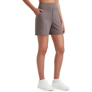 imageG4Free Womens 5 Athletic Shorts High Waisted Running Yoga Shorts Summer Casual Shorts with PocketsTaupe