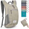imageG4Free 10L15L Hiking Backpack Lightweight Packable Hiking Daypack Small Travel Outdoor Foldable Shoulder BagBeige