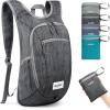 imageG4Free 10L15L Hiking Backpack Lightweight Packable Hiking Daypack Small Travel Outdoor Foldable Shoulder BagBlack
