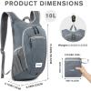 imageG4Free 10L15L Hiking Backpack Lightweight Packable Hiking Daypack Small Travel Outdoor Foldable Shoulder BagGrey Checkered