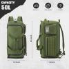 imageG4Free 3in1 Travel Duffle Bag for Men and Women 50L Large Gym Sports Bags Tactical Military Duffle Backpack with Shoes Compartment and Wet Pocket BlackArmy Green