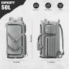 imageG4Free 3in1 Travel Duffle Bag for Men and Women 50L Large Gym Sports Bags Tactical Military Duffle Backpack with Shoes Compartment and Wet Pocket BlackLight Grey