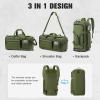 imageG4Free 3in1 Travel Duffle Bag for Men and Women 50L Large Gym Sports Bags Tactical Military Duffle Backpack with Shoes Compartment and Wet Pocket BlackArmy Green