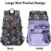 imageG4Free 40L Lightweight Packable Hiking Backpack Waterproof Travel DaypackBlack Base Floral